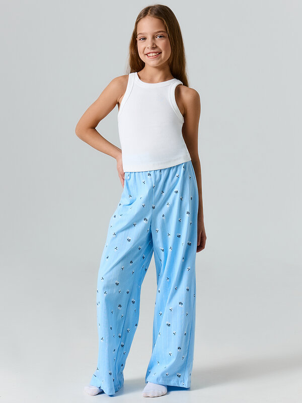 MARK FORMELLE Брюки 580420 587001 цветы на голубой полоске