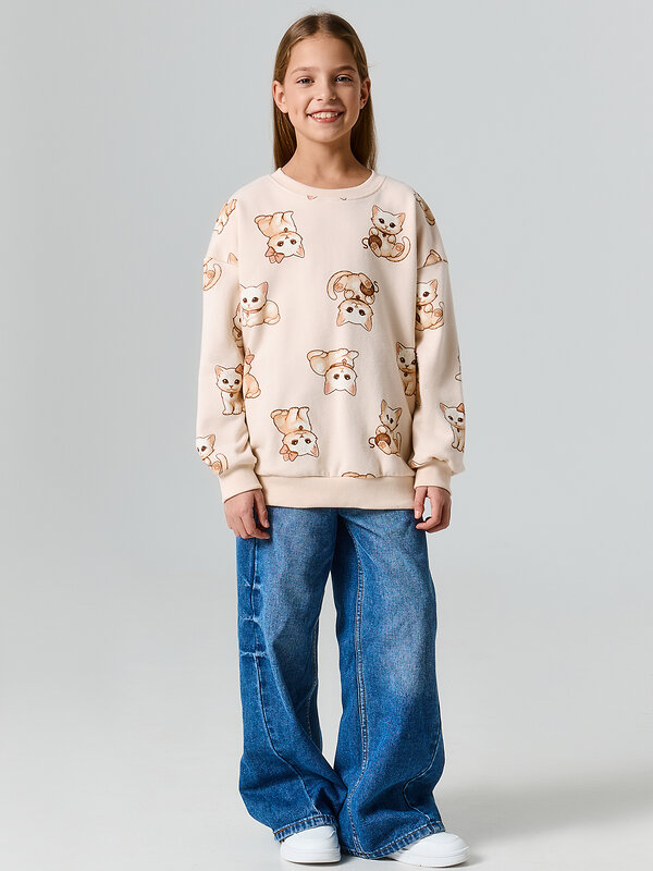 MARK FORMELLE Свитшот 580529 127958 коты на св.бежевом