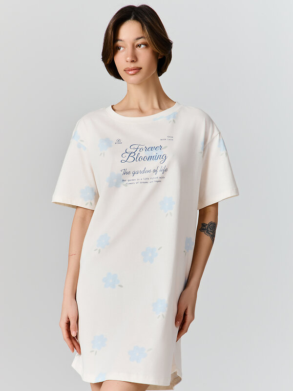 MARK FORMELLE Сорочка 580538 572371 цветы на молочном1