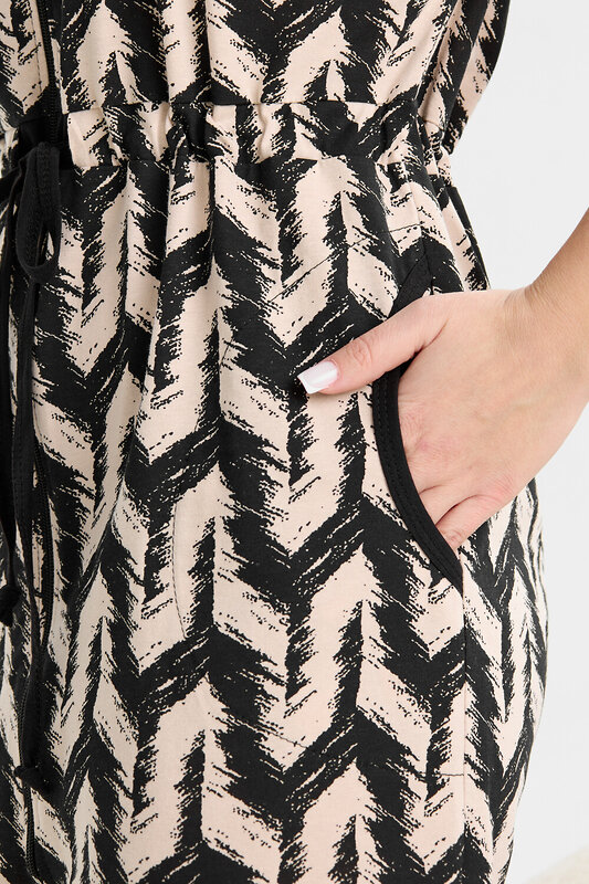 Натали Халат 580596 36998 черно-бежевый