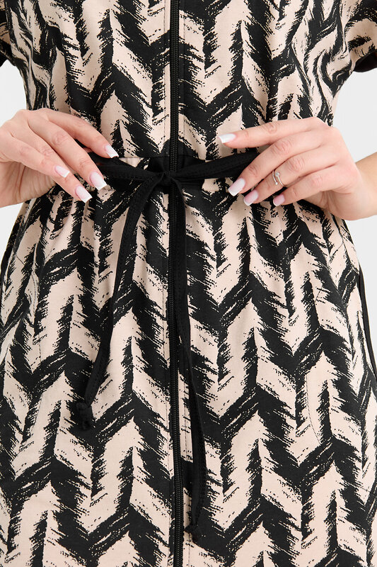 Натали Халат 580596 36998 черно-бежевый