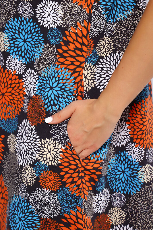 Натали Платье 580603 13232 син,сер,оранж