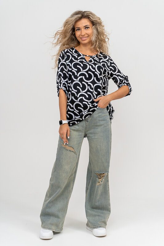 Натали Туника 580607 36791 черно-белый