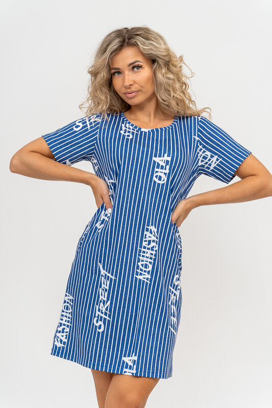 Натали Туника 580613 36786 синяя полоса