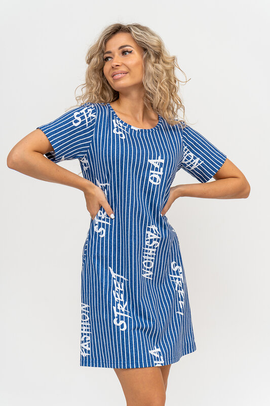 Натали Туника 580613 36786 синяя полоса