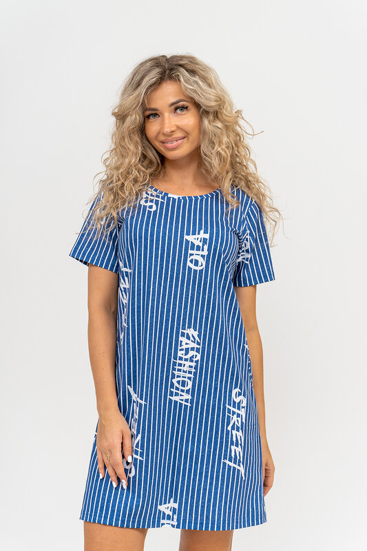 Натали Туника 580613 36786 синяя полоса