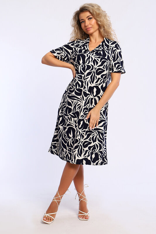 Натали Платье 580626 13224 сине-белый