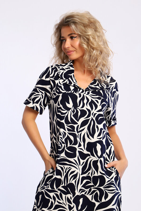 Натали Платье 580626 13224 сине-белый