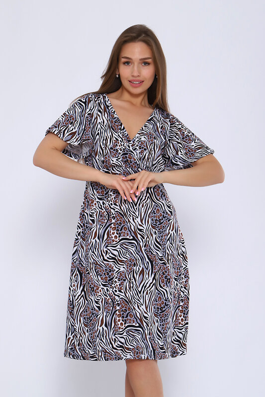 Натали Платье 580658 13312 серо-коричневый