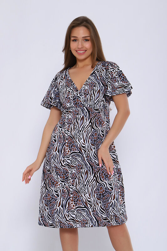 Натали Платье 580658 13312 серо-коричневый