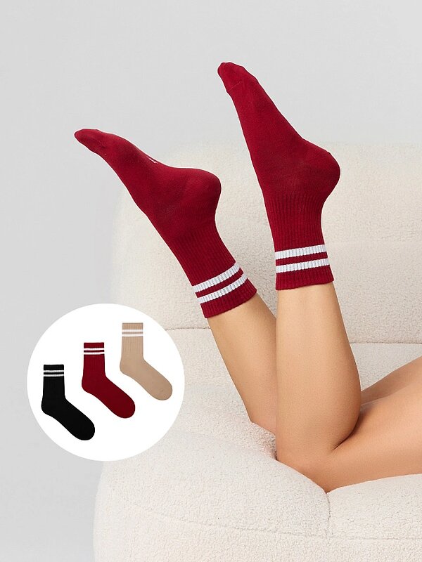 MARK FORMELLE Женские носки 580661 217A-574 вишневый /капучино /черный/