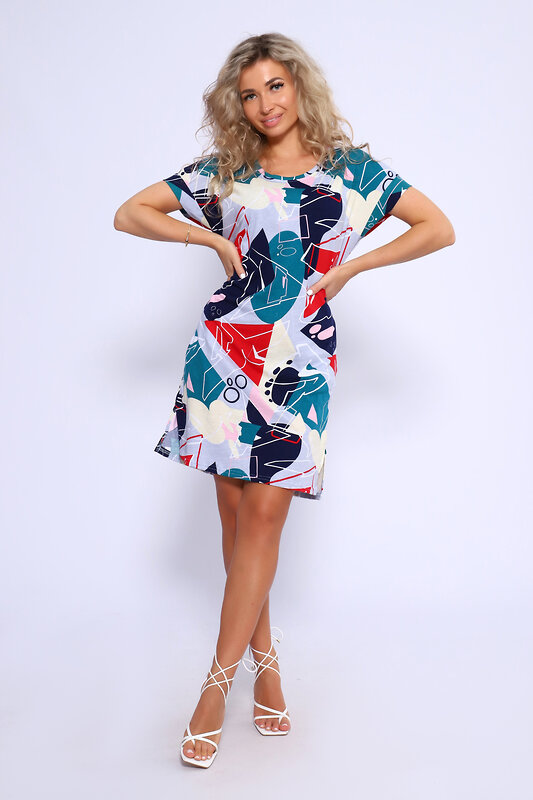 Натали Туника 580664 13208 синий, красный, серый