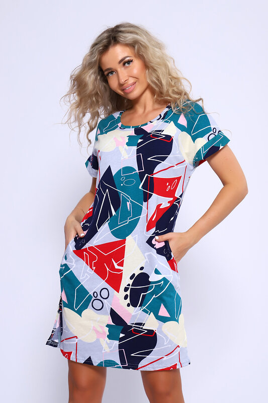 Натали Туника 580664 13208 синий, красный, серый