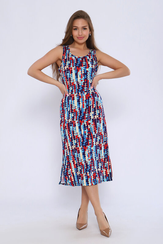 Натали Сарафан 580669 13207 сине-красный