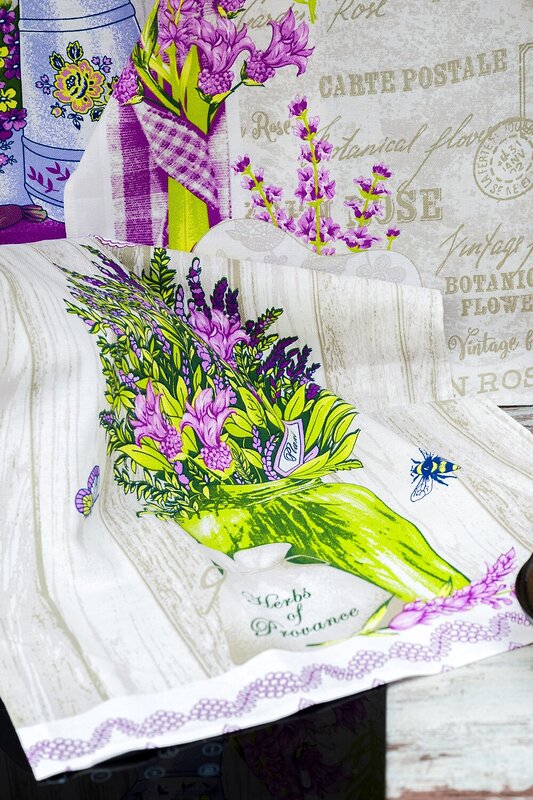 Натали Полотенце 580710 Полотенце кухонное Букет лаванды бежевый