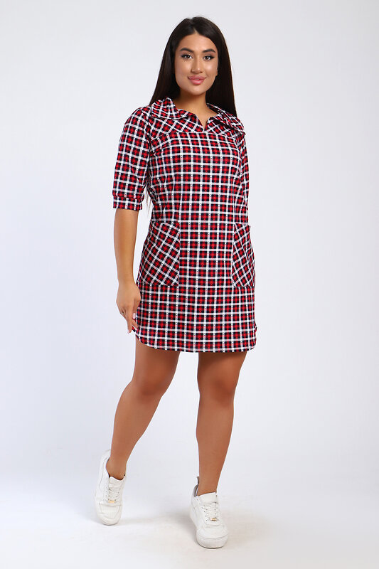 Натали Туника 580714 85027 клетка красная