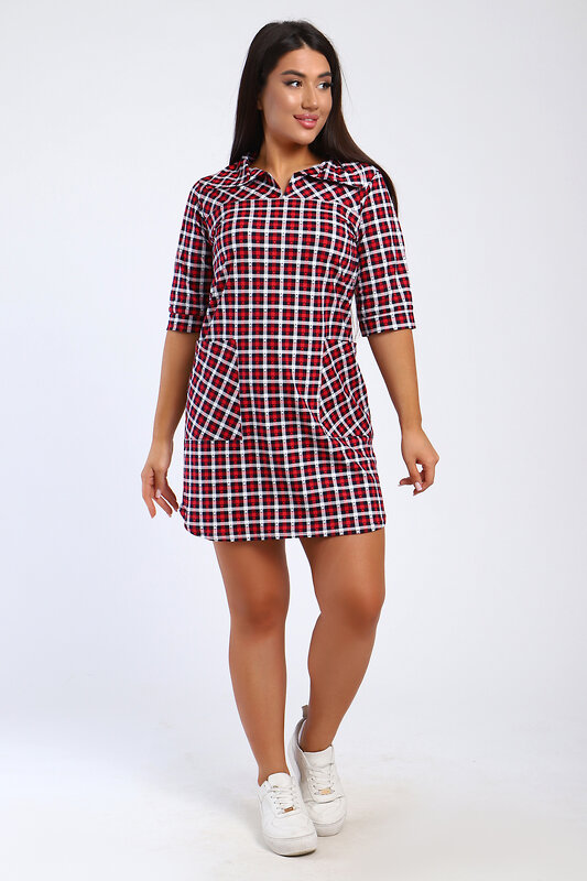 Натали Туника 580714 85027 клетка красная