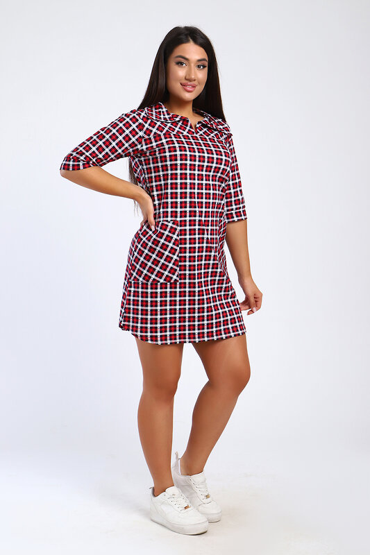 Натали Туника 580714 85027 клетка красная