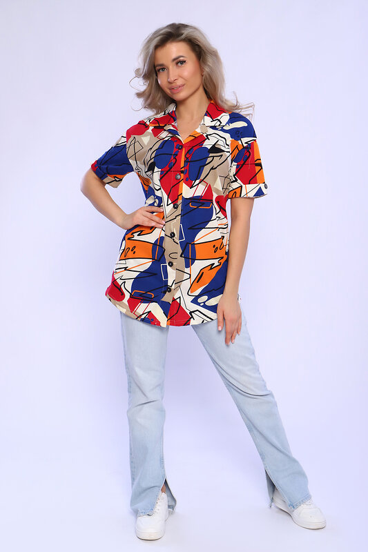 Натали Туника 580777 13144 беж,синий,оранж