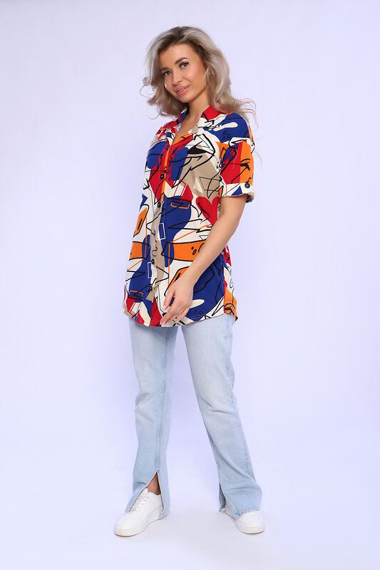 Натали Туника 580777 13144 беж,синий,оранж