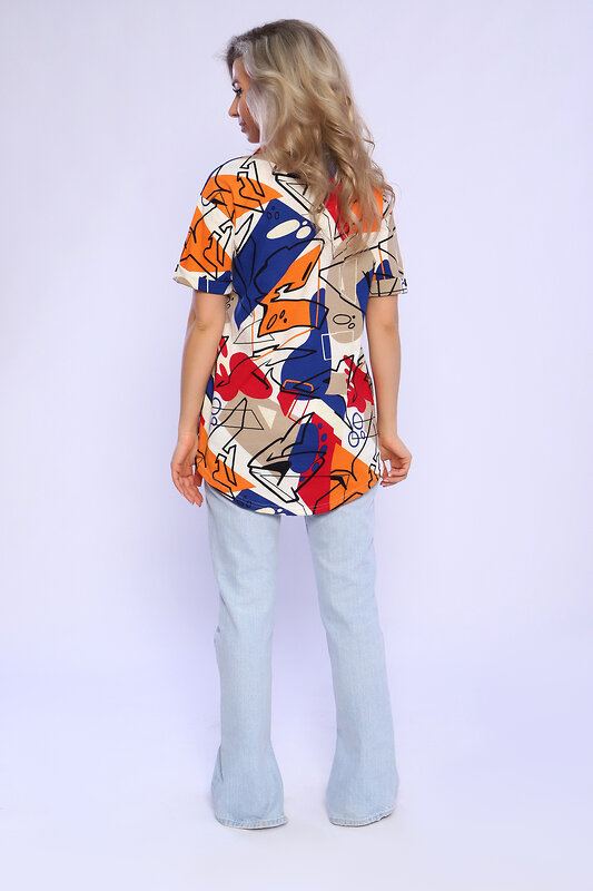 Натали Туника 580777 13144 беж,синий,оранж