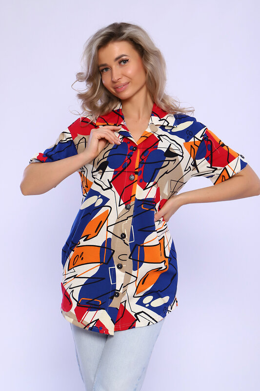 Натали Туника 580777 13144 беж,синий,оранж