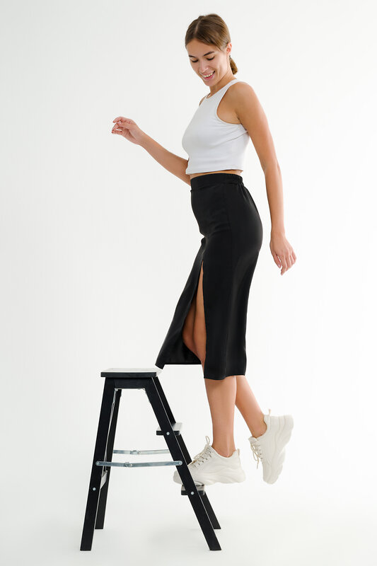 Натали Юбка 580835 Юбка Офис с вырезом черная черный