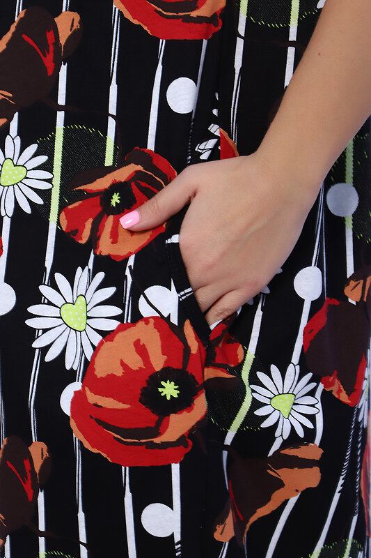 Натали Халат 580845 59204 черно-красный