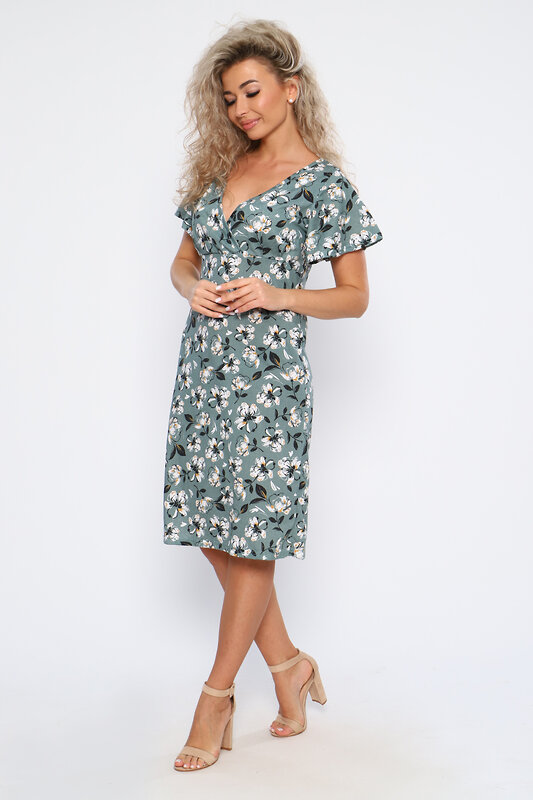 Натали Платье 580861 59131 серо-зеленый