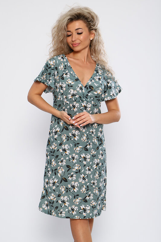 Натали Платье 580861 59131 серо-зеленый