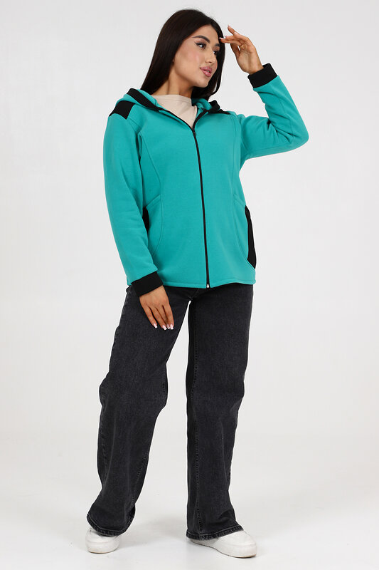 Натали Толстовка 580880 52223 бирюзовый