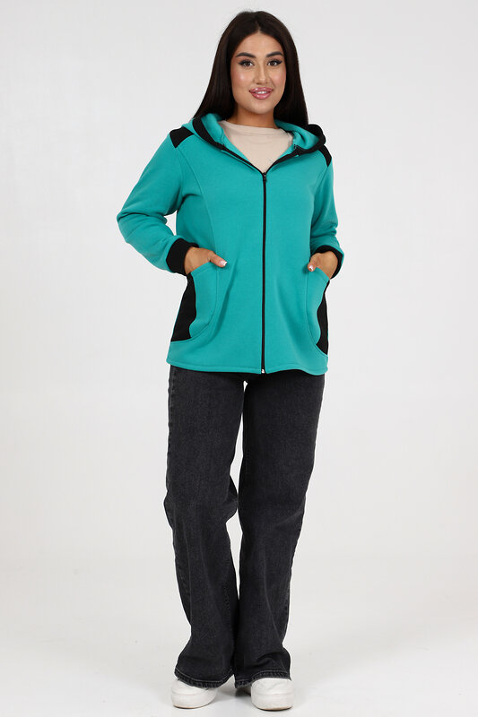 Натали Толстовка 580880 52223 бирюзовый