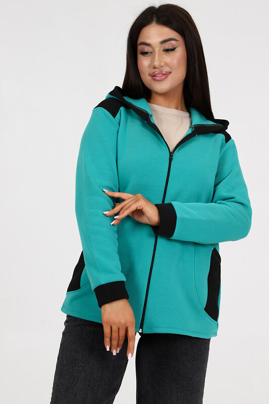 Натали Толстовка 580880 52223 бирюзовый