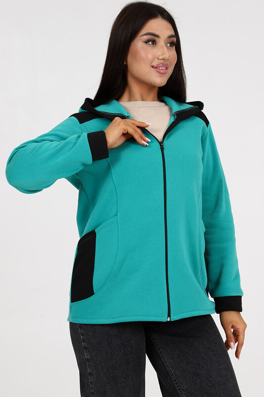 Натали Толстовка 580880 52223 бирюзовый
