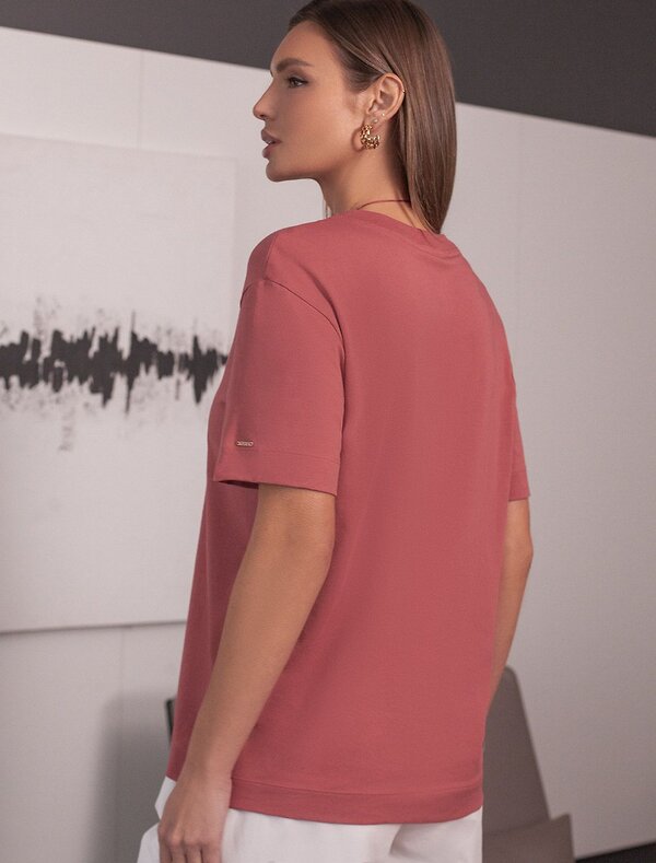 VILATTE Футболка 580911 D49.144 т.коралл