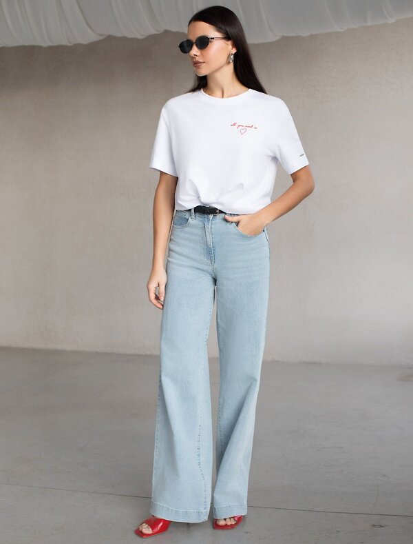 VILATTE Футболка 580912 D49.145 белый_love