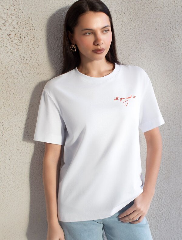 VILATTE Футболка 580912 D49.145 белый_love