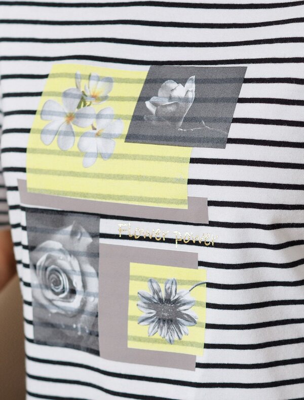 VILATTE Футболка 580917 D49.145 белый-черный_flower_power