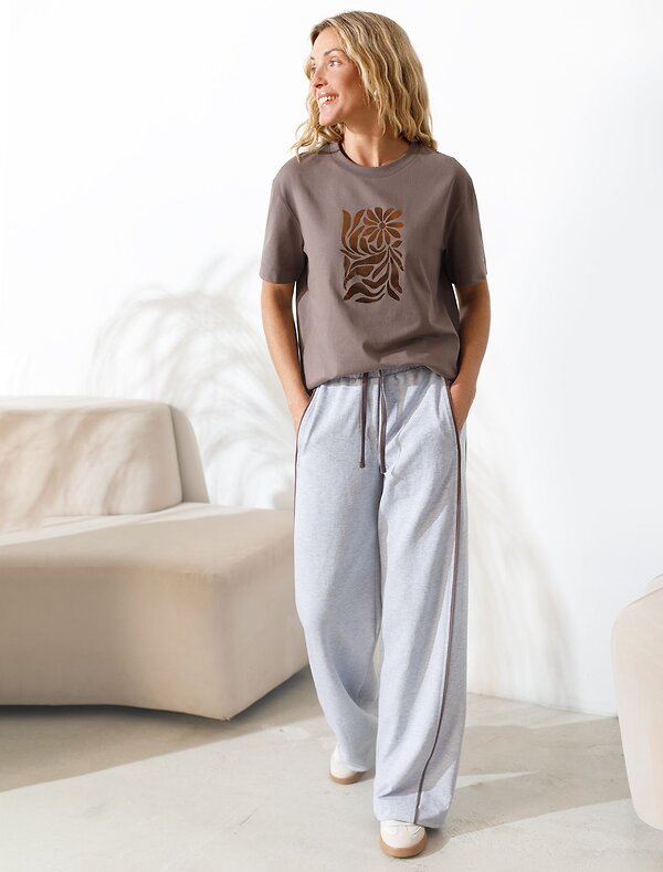 VILATTE Футболка 580918 D49.145 кофе_цветок