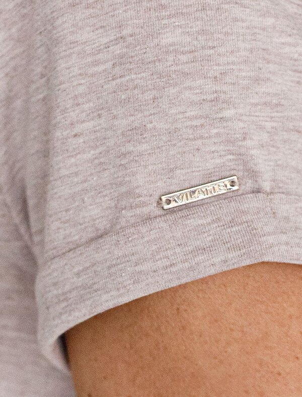 VILATTE Футболка 580925 D49.146 кофейный меланж_блики