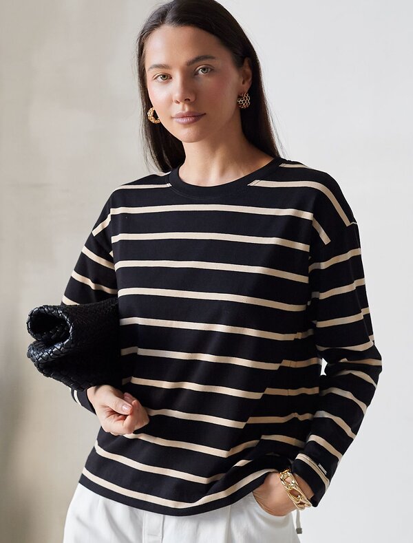 VILATTE Джемпер 580934 D49.148 черный-бежевый