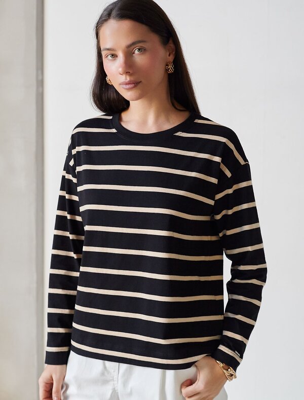 VILATTE Джемпер 580934 D49.148 черный-бежевый