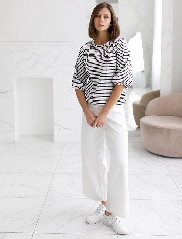 VILATTE Джемпер 580937 D49.149 белый-черный