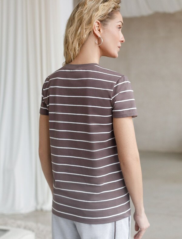 VILATTE Футболка 580943 D49.155 кофе-белый