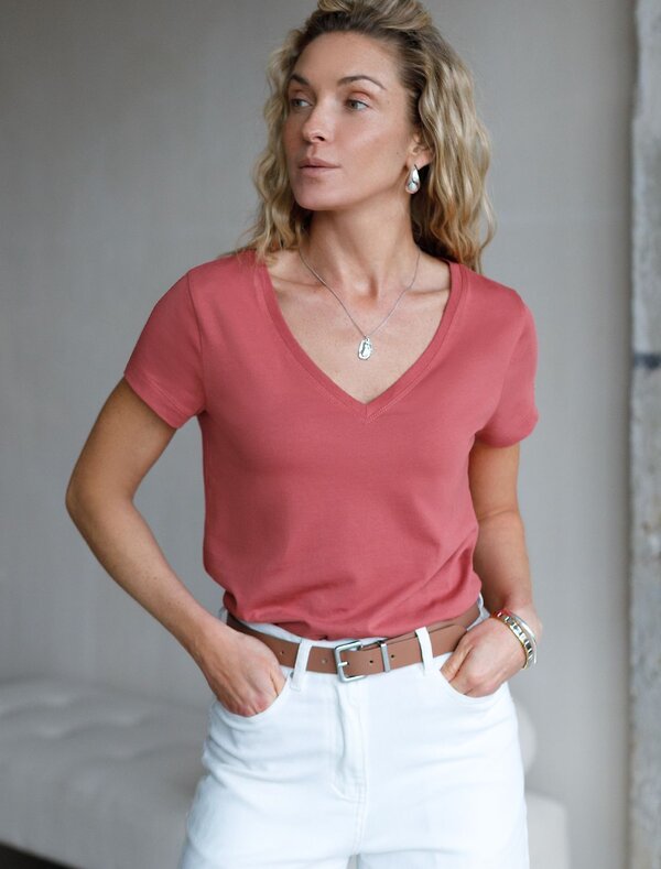 VILATTE Футболка 580953 D49.156 т.коралл