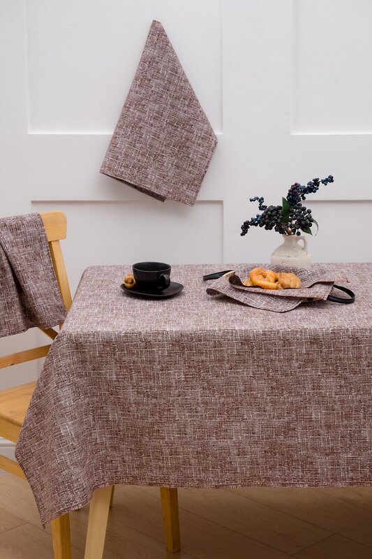Натали Скатерть 581088 Скатерть двухсторонняя Фактура на льне шоколад