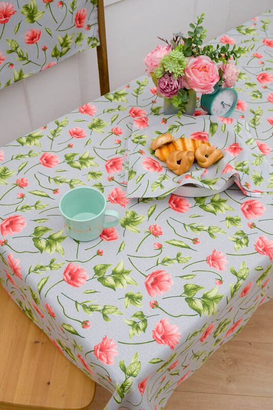 Натали Скатерть 581089 Скатерть Маки серый