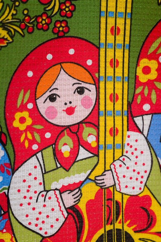 Натали Полотенце 581092 Набор кухонных полотенец Матрешки желтый/зеленый