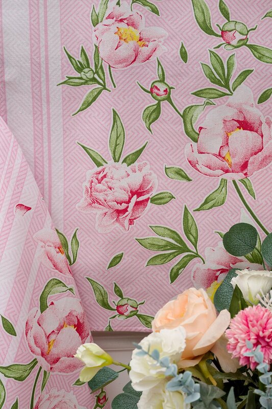 Натали Полотенце 581094 Набор кухонных полотенец Пионы розовый