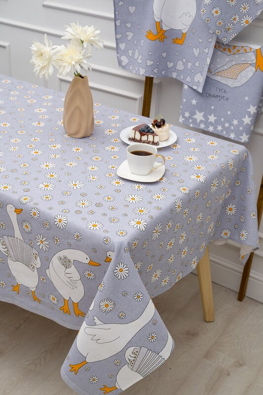 Натали Скатерть 581096 Скатерть Ромашки светло-серый